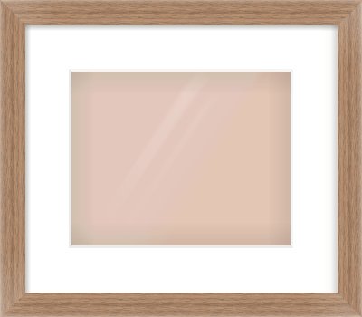 Walnut Flat Frame for 10 × 8in artwork, with Smooth White Single Mount