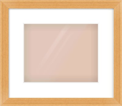 Oak Veneer Flat Frame for 10 × 8in artwork, with Smooth White Single Mount