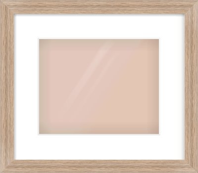 Light Walnut Flat Frame for 10 × 8in artwork, with Smooth White Single Mount