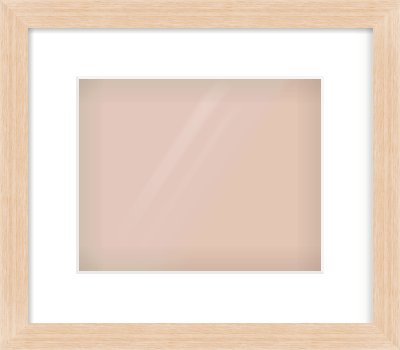 Light Oak Veneer Flat Frame for 10 × 8in artwork, with Smooth White Single Mount