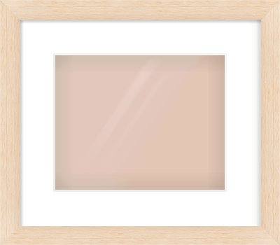 Natural Wood Flat Frame for 10 × 8in artwork, with Smooth White Single Mount