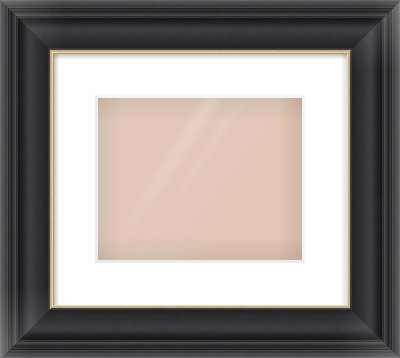 Black/Gold Scoop Frame for 10 × 8in artwork, with Smooth White Single Mount