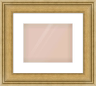 Gold Scoop Frame for 10 × 8in artwork, with Smooth White Single Mount