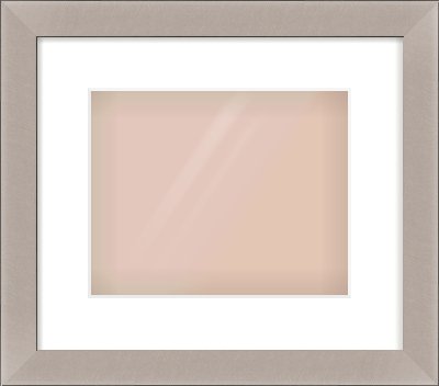 Brushed Silver & Black Sided Flat Frame for 10 × 8in artwork, with Smooth White Single Mount
