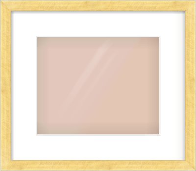 Brushed Gold with Black Sides Flat Frame for 10 × 8in artwork, with Smooth White Single Mount