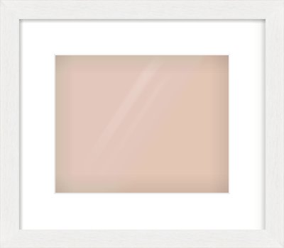 White Stain Flat Frame for 10 × 8in artwork, with Smooth White Single Mount