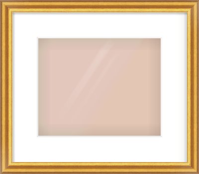 Gold Reverse Frame for 10 × 8in artwork, with Smooth White Single Mount