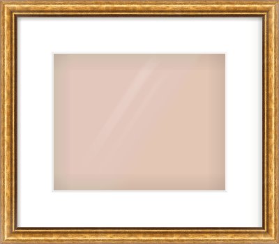 Gold Cushion Frame for 10 × 8in artwork, with Smooth White Single Mount