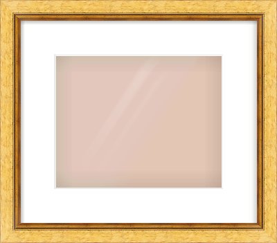 Gold Leaf Flat Frame for 10 × 8in artwork, with Smooth White Single Mount
