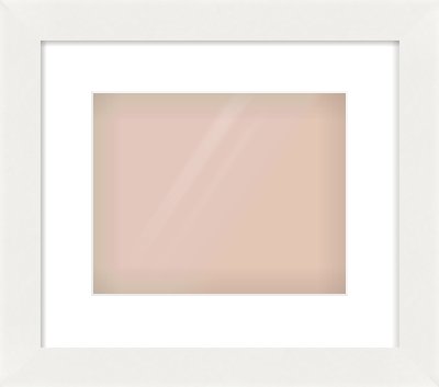 White Flat Frame for 10 × 8in artwork, with Smooth White Single Mount