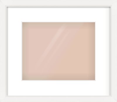 White Beveled Frame for 10 × 8in artwork, with Smooth White Single Mount