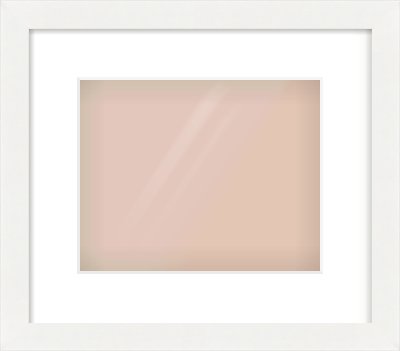 White Flat Frame for 10 × 8in artwork, with Smooth White Single Mount