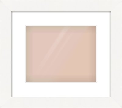 White Flat Frame for 10 × 8in artwork, with Smooth White Single Mount