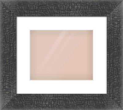 Carbon Flat Frame for 10 × 8in artwork, with Smooth White Single Mount