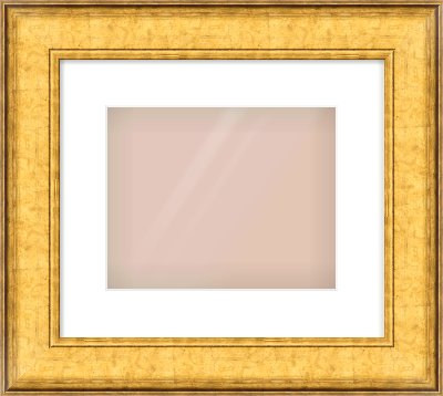 Gold Flat Frame for 10 × 8in artwork, with Smooth White Single Mount