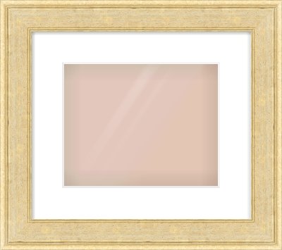 Gold Flat Frame for 10 × 8in artwork, with Smooth White Single Mount