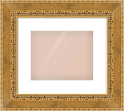 Gold Reverse Frame for 10 × 8in artwork, with Smooth White Single Mount