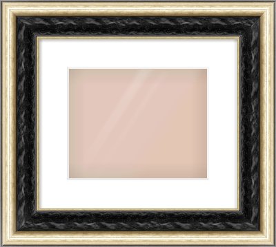 Black & Champagne Silver Spoon Frame for 10 × 8in artwork, with Smooth White Single Mount