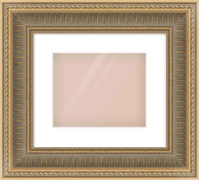 Gold Spoon Frame for 10 × 8in artwork, with Smooth White Single Mount