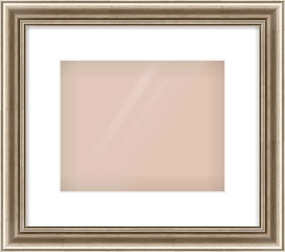 Silver Cushion Frame for 10 × 8in artwork, with Smooth White Single Mount