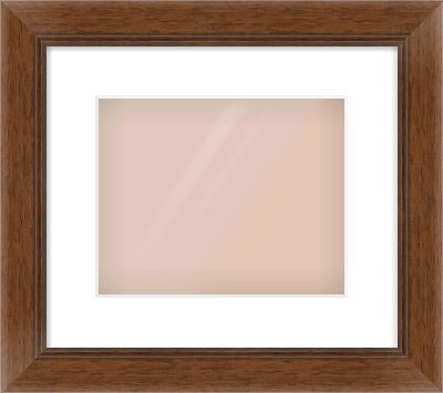 Brown Flat Frame for 10 × 8in artwork, with Smooth White Single Mount