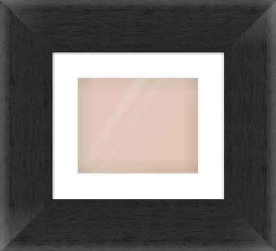 Black Flat Frame for 10 × 8in artwork, with Smooth White Single Mount