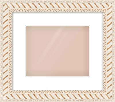 Off White & Gold Dome Frame for 10 × 8in artwork, with Smooth White Single Mount