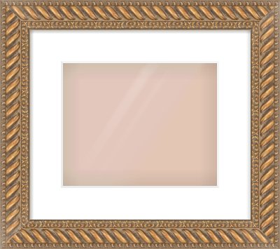 Gold Rope Frame for 10 × 8in artwork, with Smooth White Single Mount