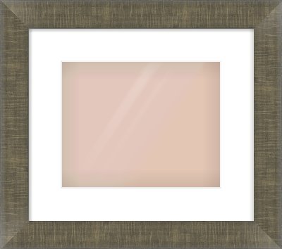 Brushed Pewter Flat Frame for 10 × 8in artwork, with Smooth White Single Mount