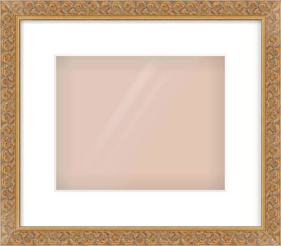Gold Scoop Frame for 10 × 8in artwork, with Smooth White Single Mount