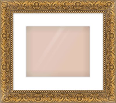 Gold Scoop Frame for 10 × 8in artwork, with Smooth White Single Mount
