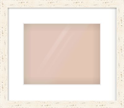 White Flat Frame for 10 × 8in artwork, with Smooth White Single Mount