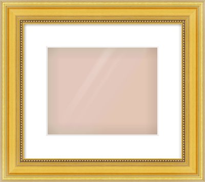 Gold Spoon Frame for 10 × 8in artwork, with Smooth White Single Mount