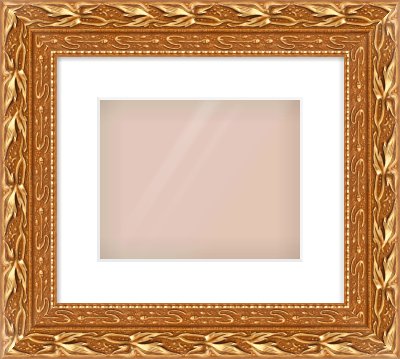 Gold Spoon Frame for 10 × 8in artwork, with Smooth White Single Mount