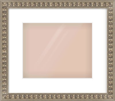 Silver Cushion Frame for 10 × 8in artwork, with Smooth White Single Mount