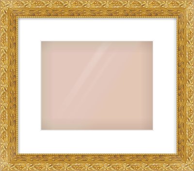 Gold Spoon Frame for 10 × 8in artwork, with Smooth White Single Mount