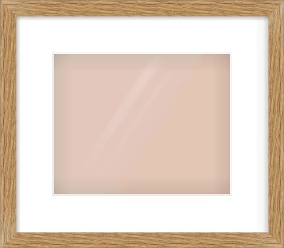 Oak Effect Flat Frame for 10 × 8in artwork, with Smooth White Single Mount