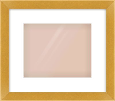 Gold Flat Frame for 10 × 8in artwork, with Smooth White Single Mount