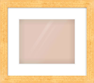 Oak Effect Flat Frame for 10 × 8in artwork, with Smooth White Single Mount