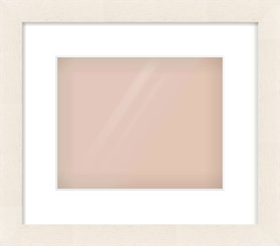 White Flat Frame for 10 × 8in artwork, with Smooth White Single Mount