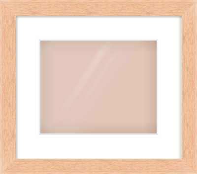 Oak Effect Flat Frame for 10 × 8in artwork, with Smooth White Single Mount