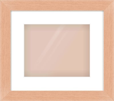 Oak Effect Flat Frame for 10 × 8in artwork, with Smooth White Single Mount