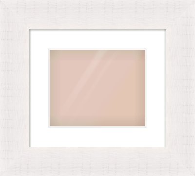 Rough Cut Effect Flat Frame for 10 × 8in artwork, with Smooth White Single Mount