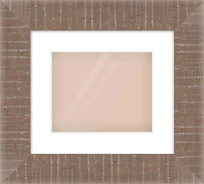 Rough Cut Effect Flat Frame for 10 × 8in artwork, with Smooth White Single Mount