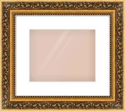 Gold Spoon Frame for 10 × 8in artwork, with Smooth White Single Mount