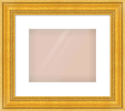 Gold Spoon Frame for 10 × 8in artwork, with Smooth White Single Mount