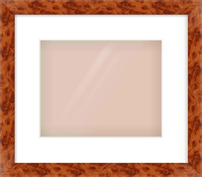 Brown Flat Frame for 10 × 8in artwork, with Smooth White Single Mount