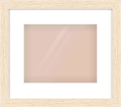 Ivory Flat Frame for 10 × 8in artwork, with Smooth White Single Mount