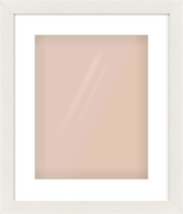 White Flat Frame for 11 × 14in artwork, with Smooth White Single Mount