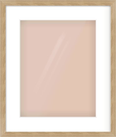 Oak Veneer Flat Frame for 11 × 14in artwork, with Smooth White Single Mount